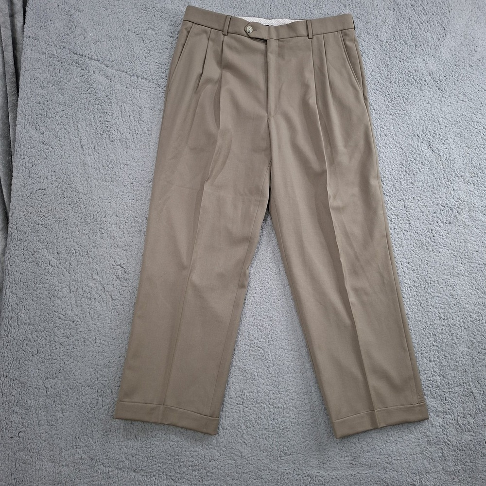 Ballin Classic Pants Mens 34x28 Wool Comfort-Eze‎ Dress Pleated Academia Preppy